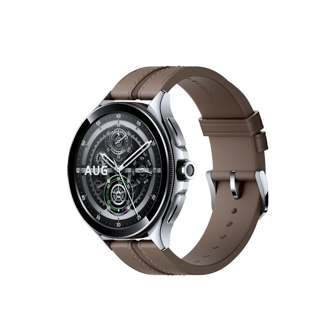 Xiaomi Watch 2 Pro - فضي مع حزام جلد بني Xiaomi Watch 2 Pro - فضي مع حزام جلد بني